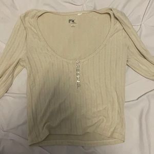 PacSun basic cream long sleeve